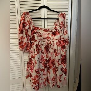 Abercrombie & Fitch Floral Mini Dress - Red and White